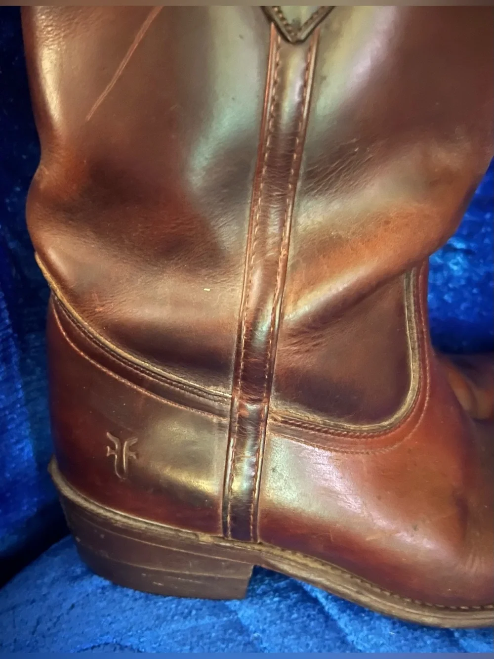 FRYE| Duke Roper Brown Leather Distressed calf boots  Boots 8K03759 Sz 8.5